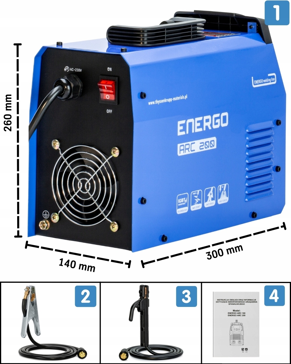 Spawarka inwertorowa ENERGOarc 200A urzadzenie spawalnicze MMA TIG Lift Waga produktu z opakowaniem jednostkowym 6 5 kg Spawarka inwertorowa ENERGOarc 200A urzadzenie spawalnicze MMA TIG Lift Metody spawania MMA